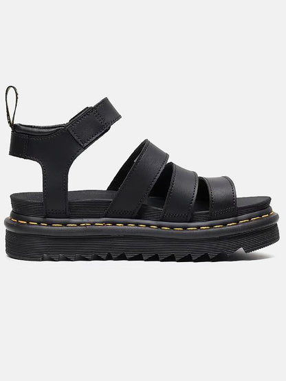 Leather Buckle Platform Sandals