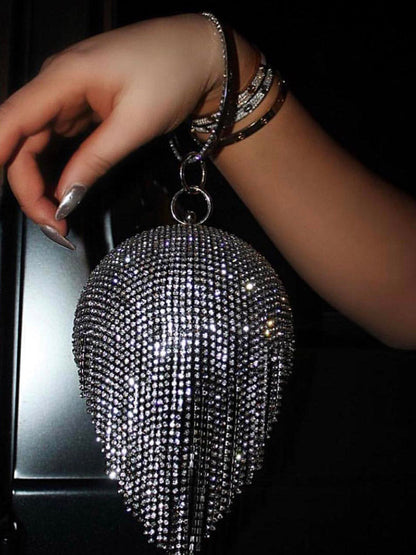 Women's Rhinestone Tassel Evening Clutch