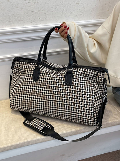 Women's Houndstooth Pattern Duffel Bag