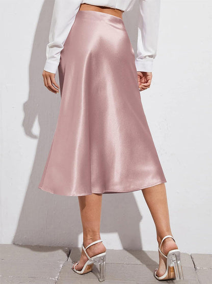 High Waist Satin Skirt