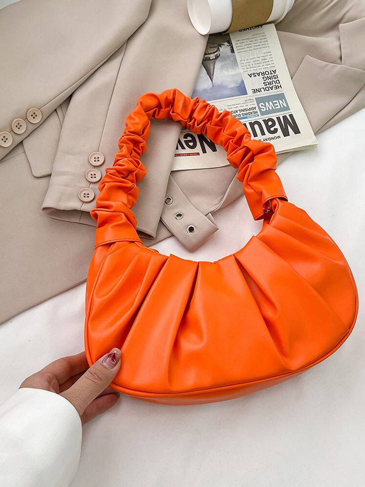 Women's Pleated  Solid Color Shoulder Bag