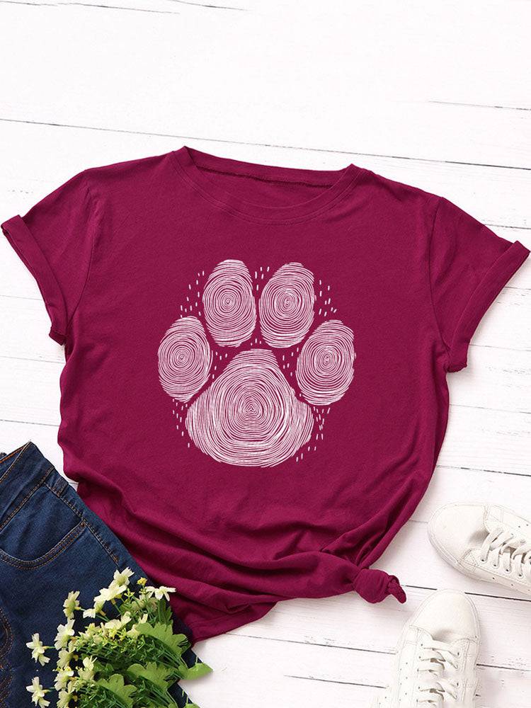 Dog Paw Print Casual Tee