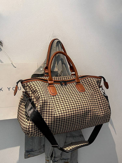 Women's Houndstooth Pattern Duffel Bag