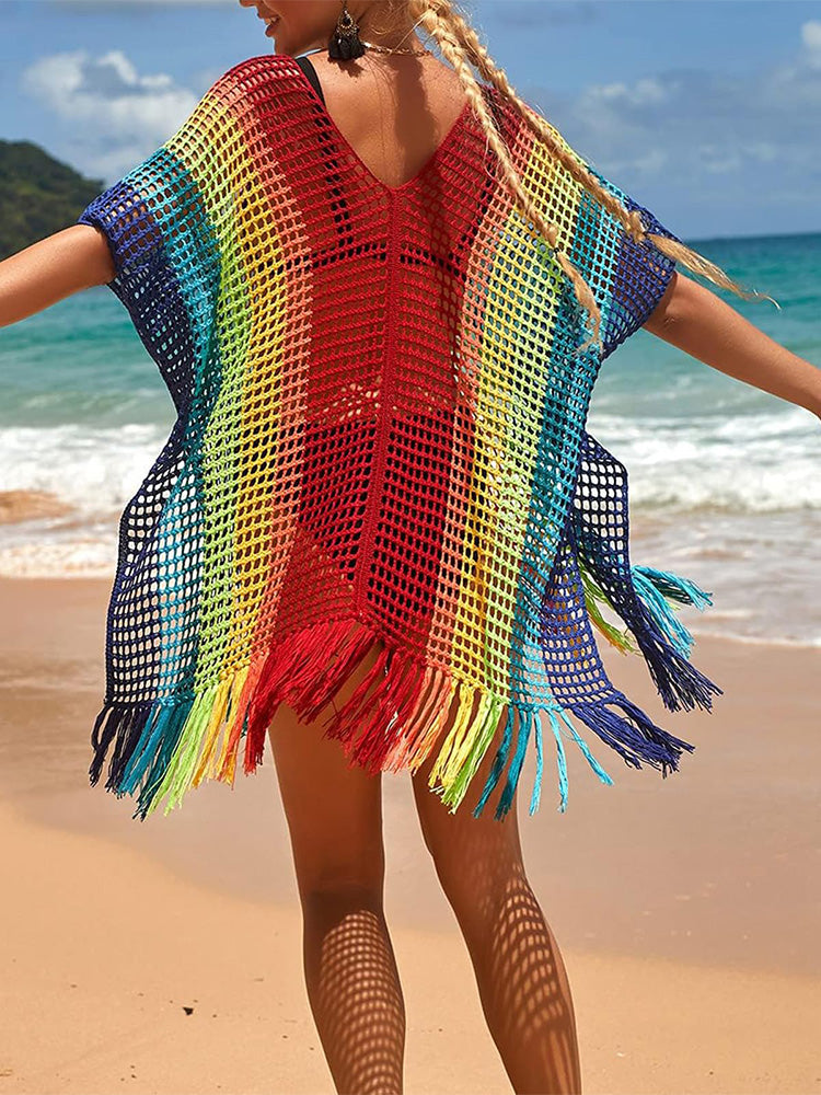 Fringe Crochet Cover Up Dress