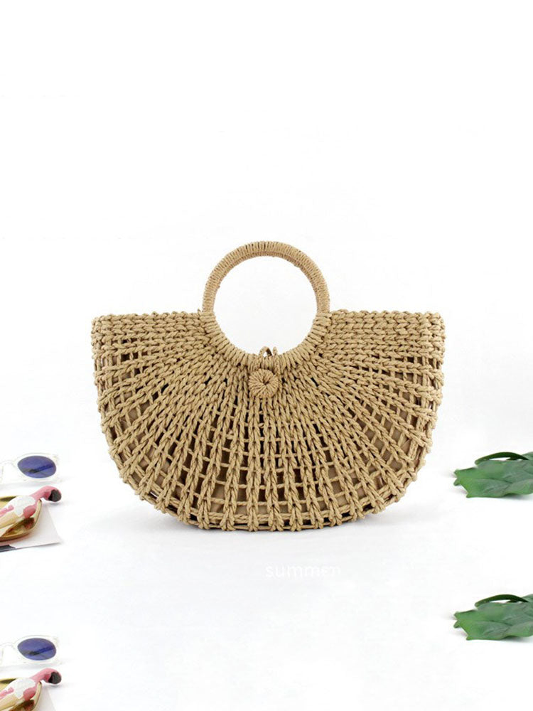 Women's Straw Hollow Casual Handbag