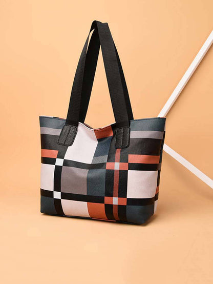 Women's Plaid Large Capacity Tote