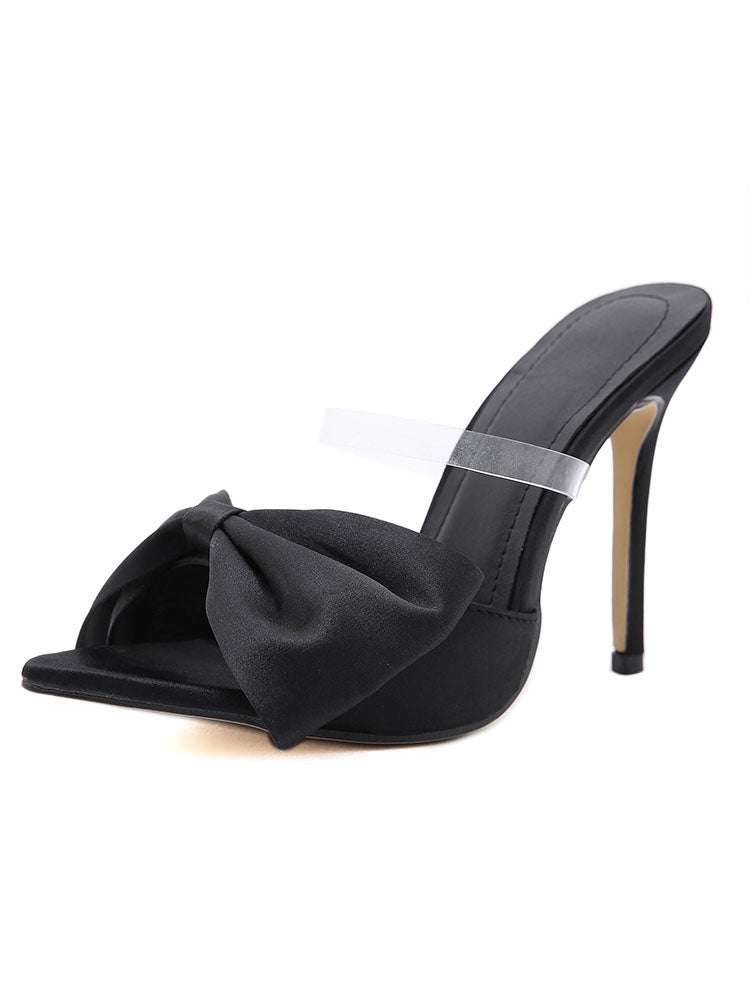 Satin Bow Stiletto Heels