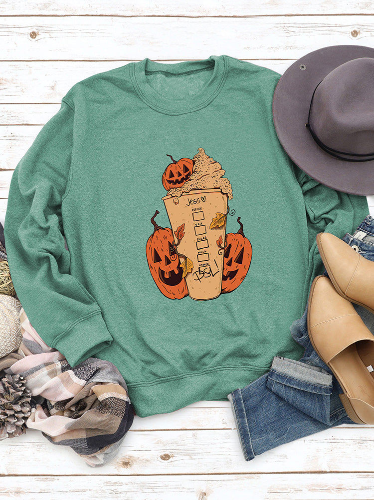 Halloween Pumpkin Cup Sweatshirt