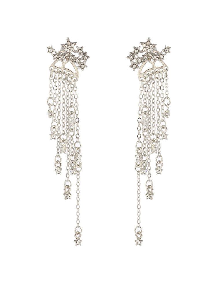 Women's Tassels Star Rhinestones Earrings