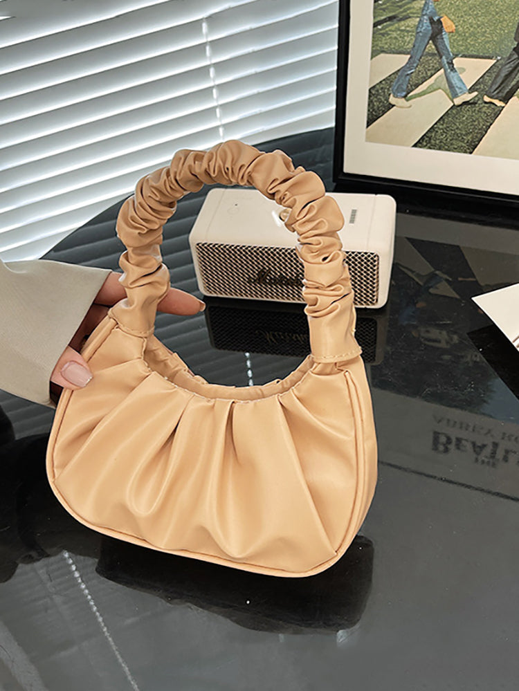 Women's Pleated  Solid Color Shoulder Bag