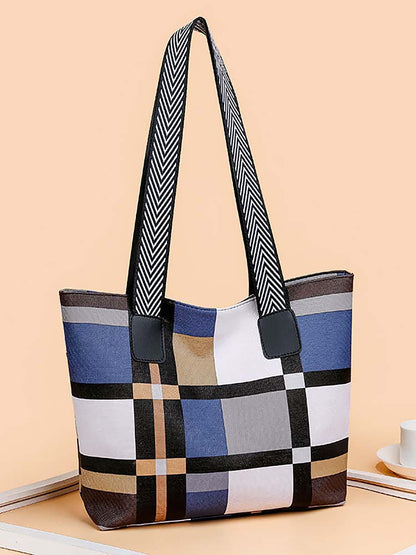 Women's Plaid Large Capacity Tote