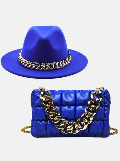 Women's Chain Bag and Matching Hat Set