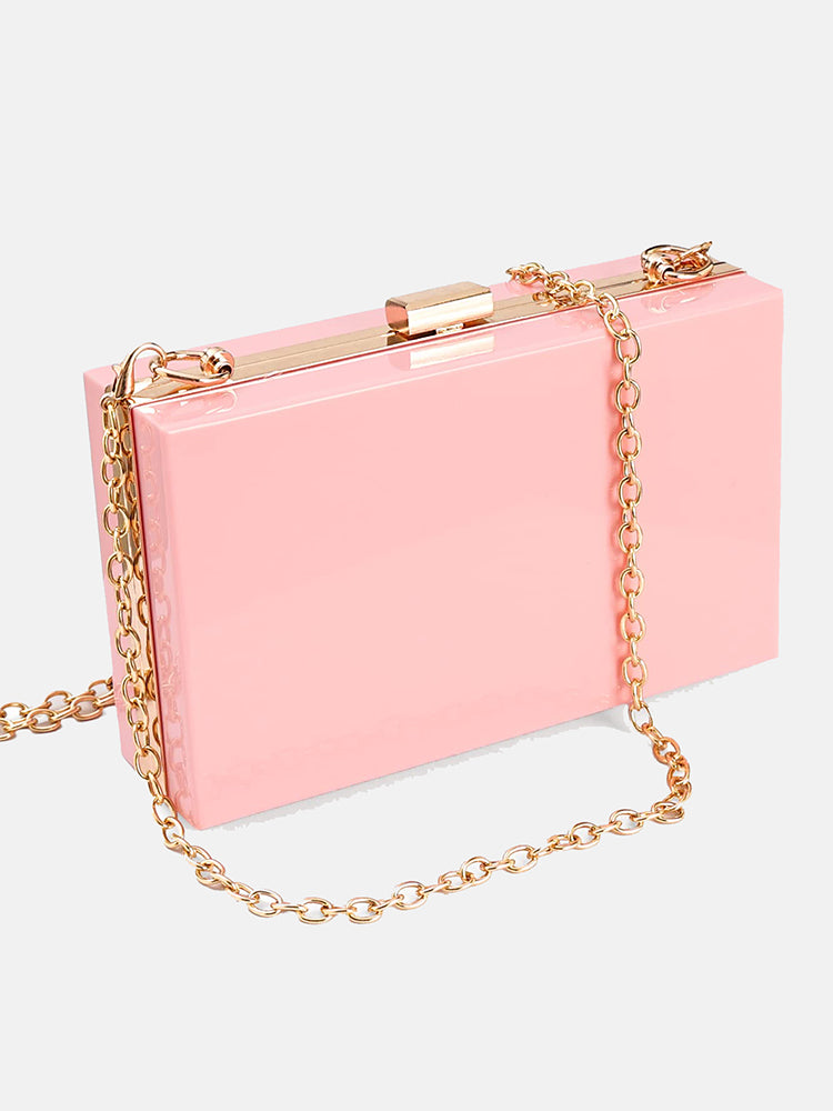 Women's Solid Color Geometric Party Clutch