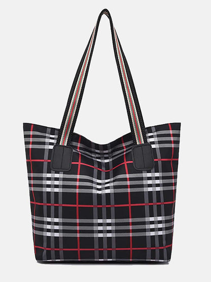 Women's Plaid Large Capacity Tote