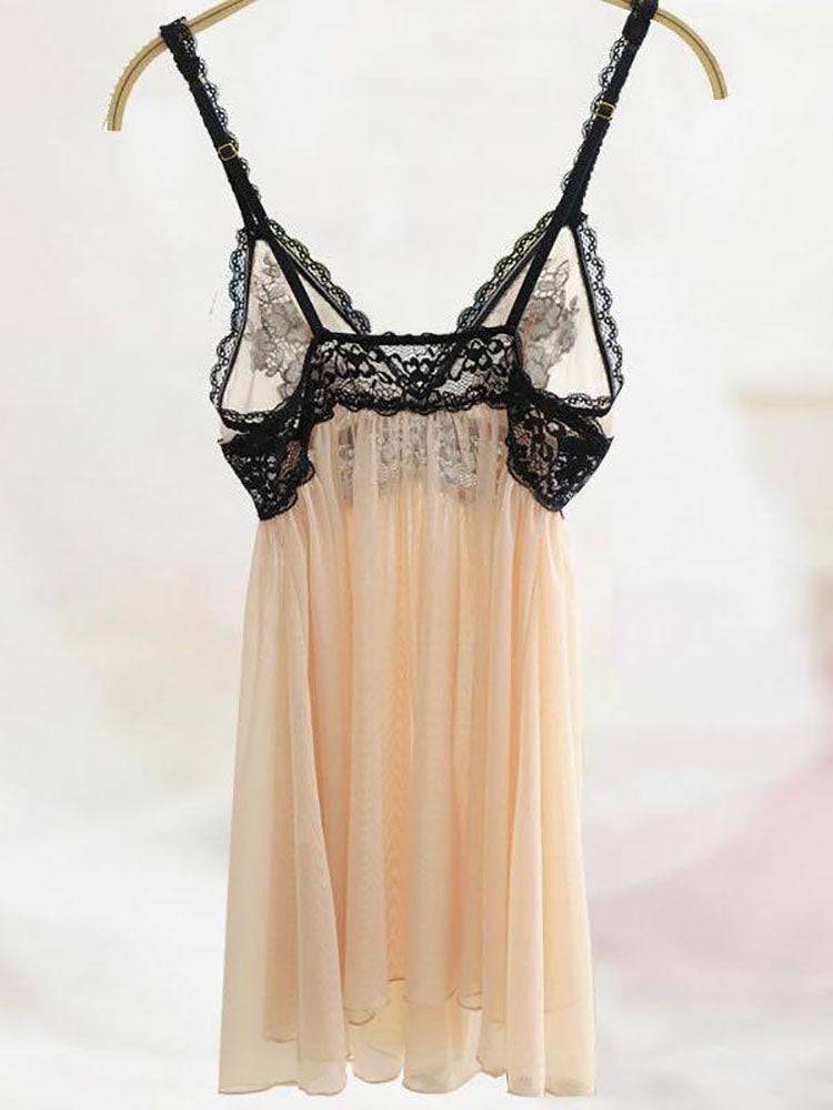 See-Through Lace Babydoll Sleepwear