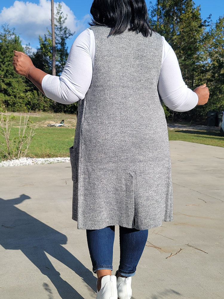 Double Breasted Vest Cardigan