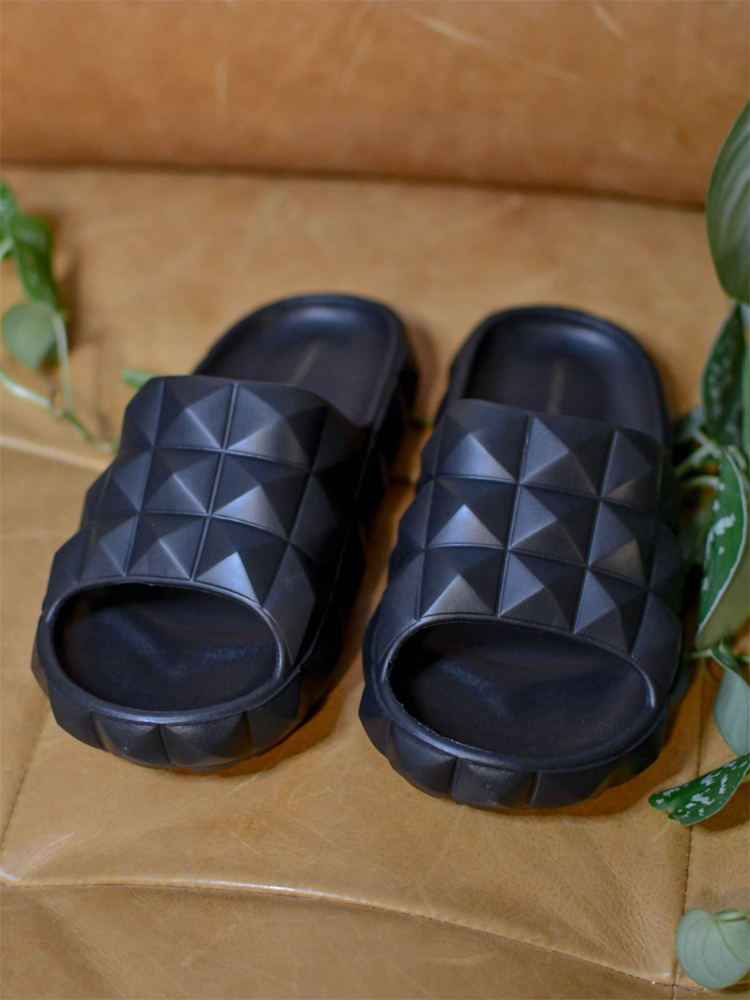 Stud Textured Soft Sole Slides