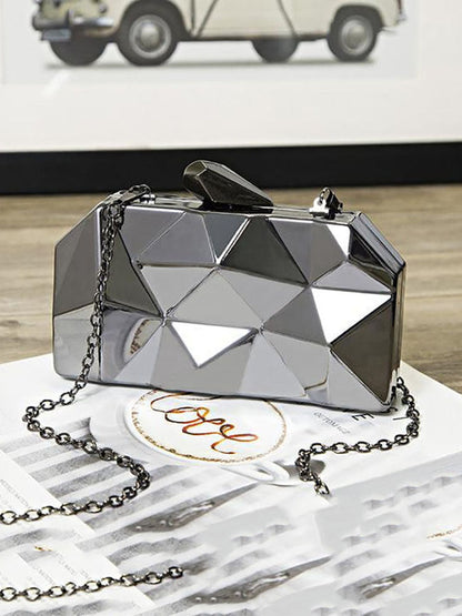 Women's Uneven Metal Box Bag