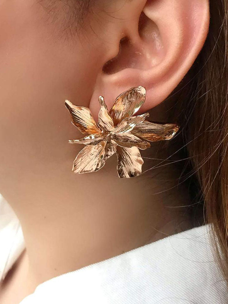Women's Gold Flower Drop Dangle Earring