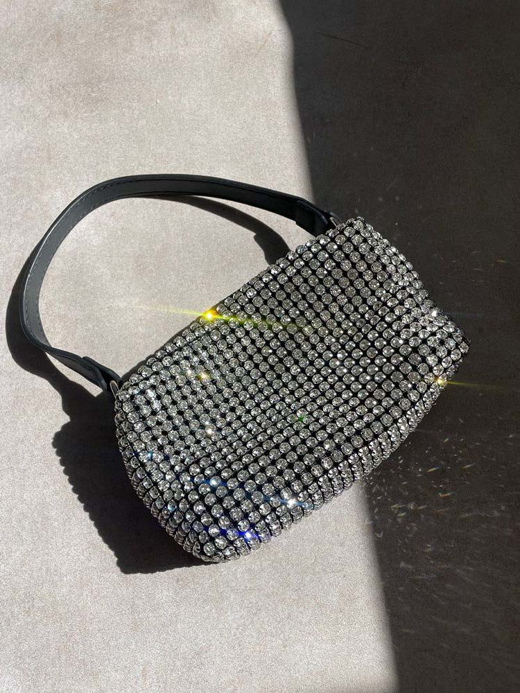 Women's Rhinestone Zipper Bag