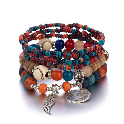 Women's Bracelet Color Bohemian Multi-Layer Stretch Bead Bracelet Ornament