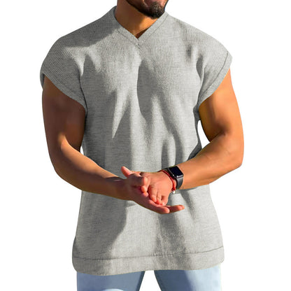 Men's Solid V-neck T-Shirt