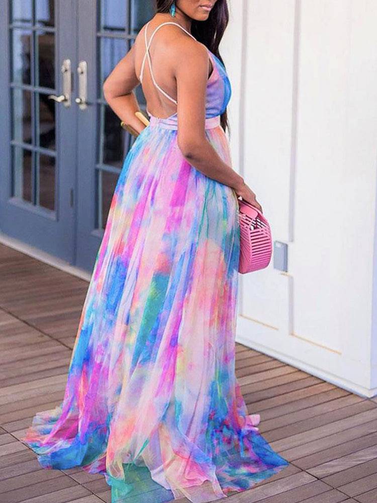 Women's Gauze Tie Dye Cami Dress