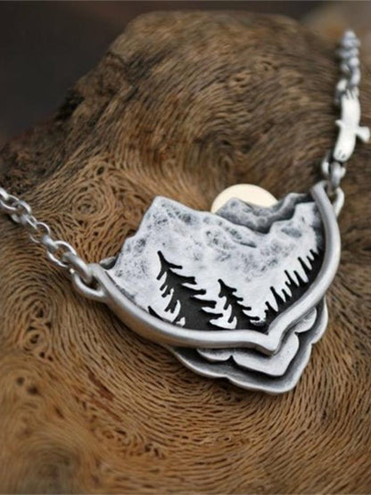 Sunrise Landscape Inspired Carving Necklace