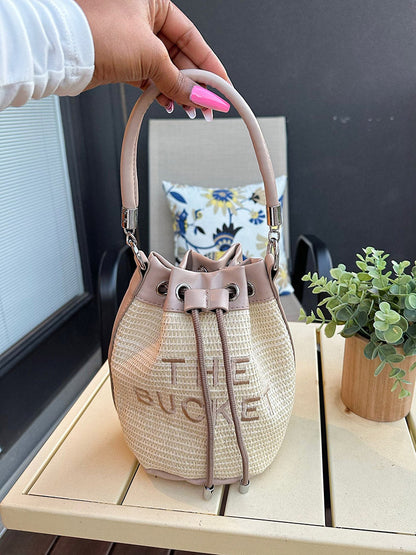 Women's Straw Bucket Bag