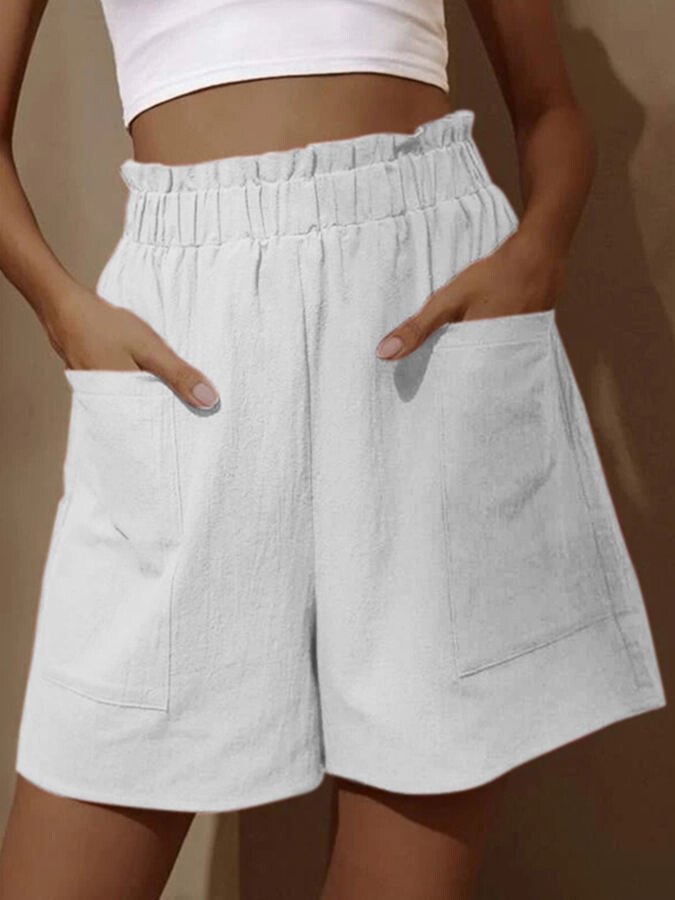 Women's Pure Color Casual Cotton Shorts