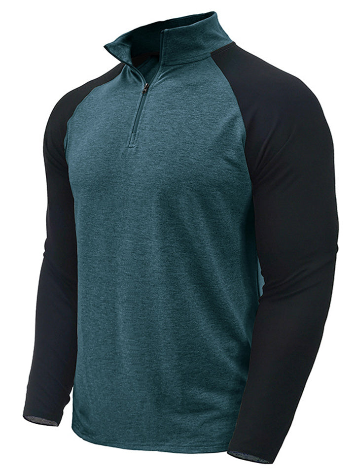 Men's Long Sleeve Zipper High Neck Sweatshirt