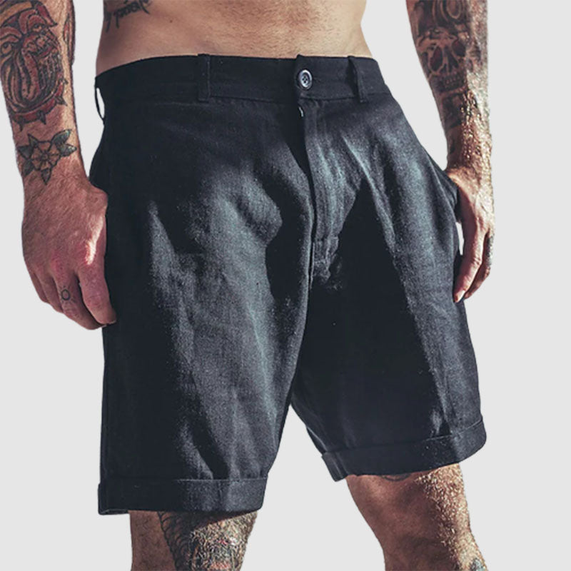 Men's Cotton Linen Beach Casual Shorts