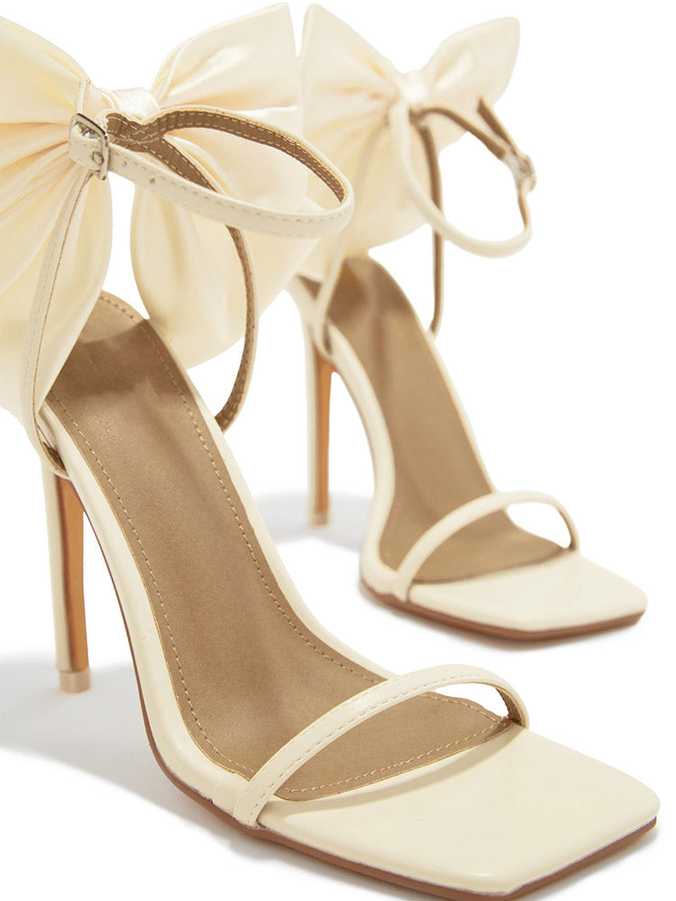 Fairytale Ankle Strap Bow Heel Sandals