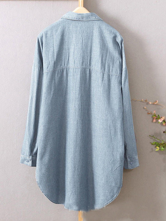 Blue Casual Loose Shirt