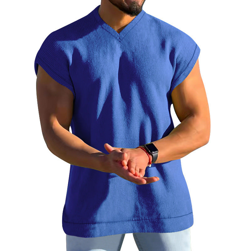 Men's Solid V-neck T-Shirt