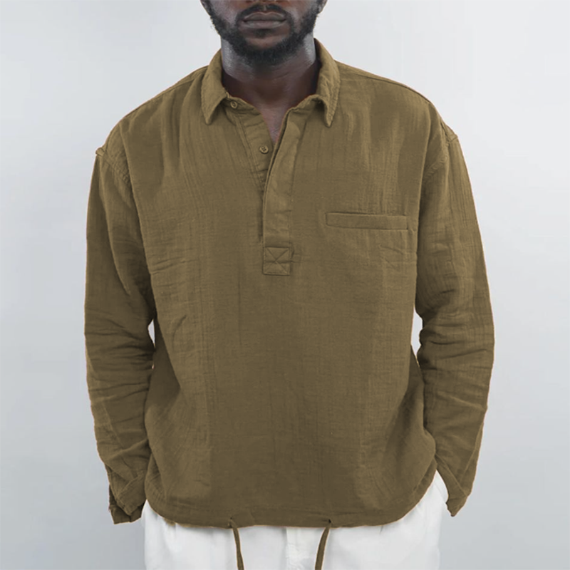 Men's Waist Cord Cotton Shirt