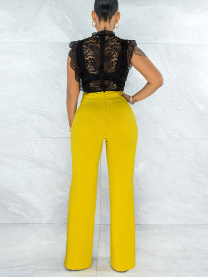 Solid High Waist Pants