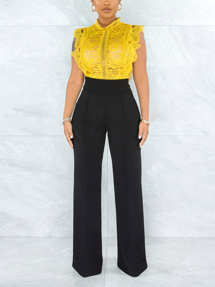 Solid High Waist Pants