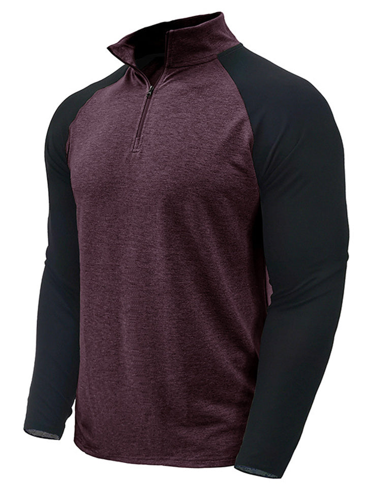 Men's Long Sleeve Zipper High Neck Sweatshirt