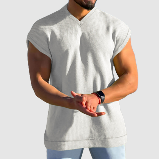 Men's Solid V-neck T-Shirt