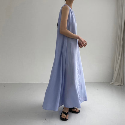 Simple Solid Color Sleeveless Maxi Dress