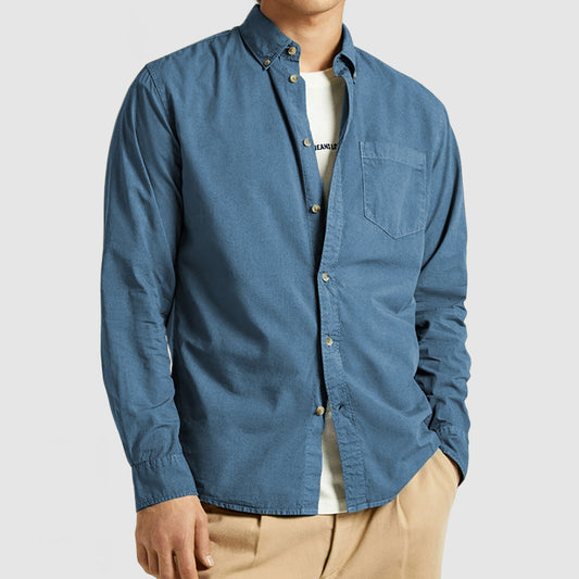 Men's Basic Casual Cotton Pocket Shirt