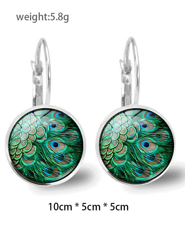 Peacock Time Stone Earrings