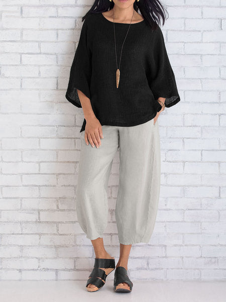 Pure cotton seven-piece trousers