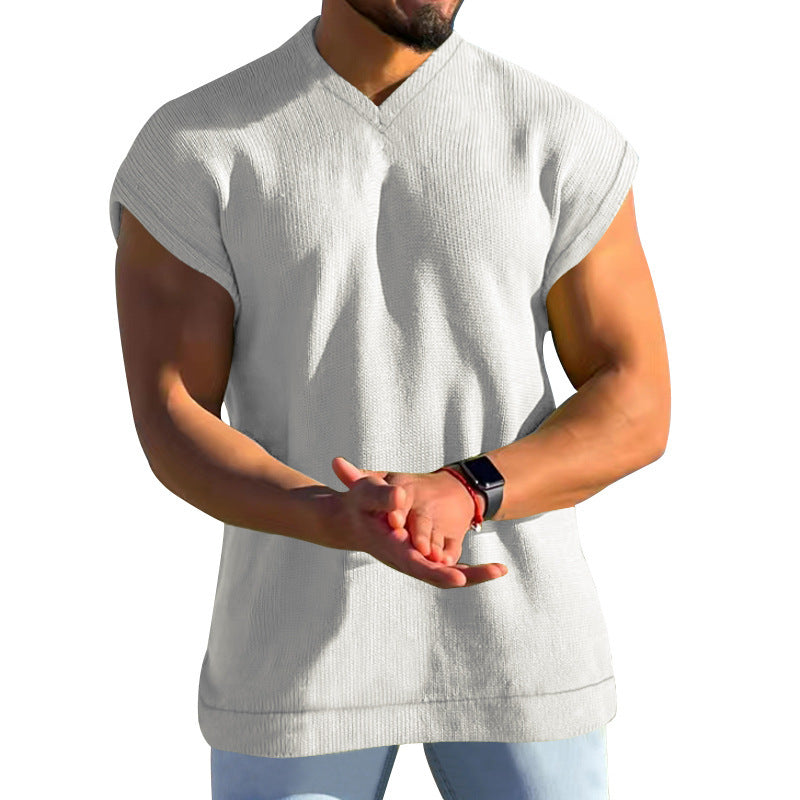 Men's Solid V-neck T-Shirt