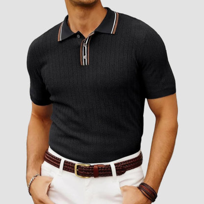 Men's Knitted Stretch Polo Shirt