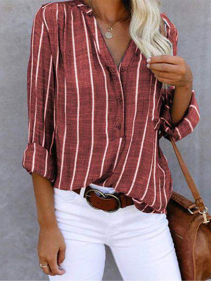 Simple Fashion Print Striped Street Master Shirt