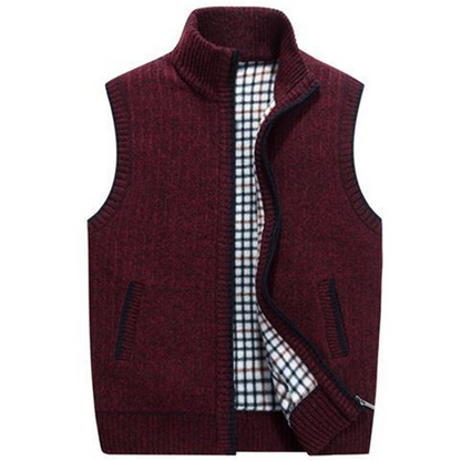 Men's Stand Collar Knitted Vest