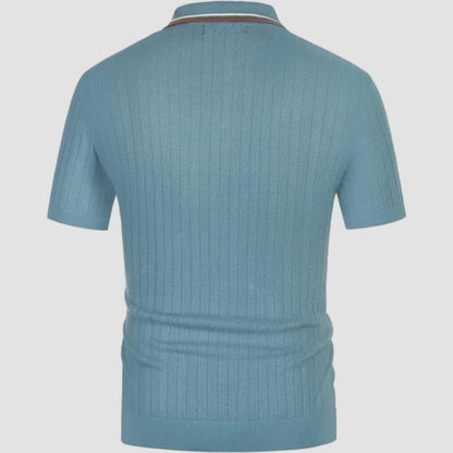 Men's Knitted Stretch Polo Shirt