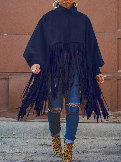 Solid Fringed Faux Suede Top